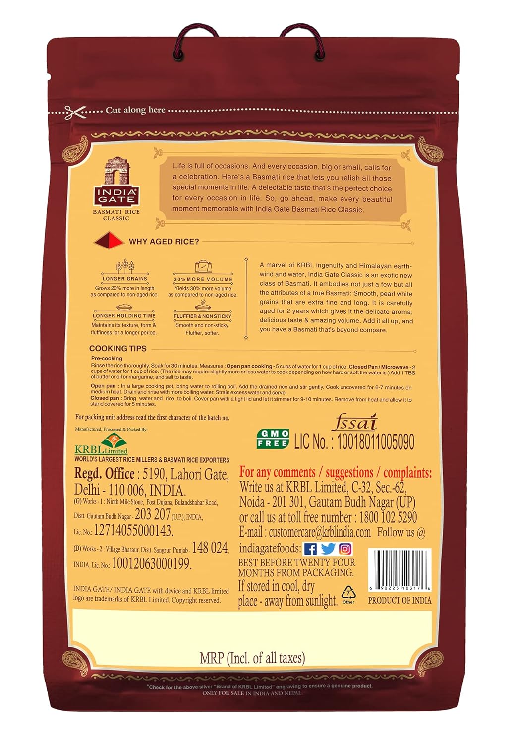 Basmati Rice Classic 5kg India Gate